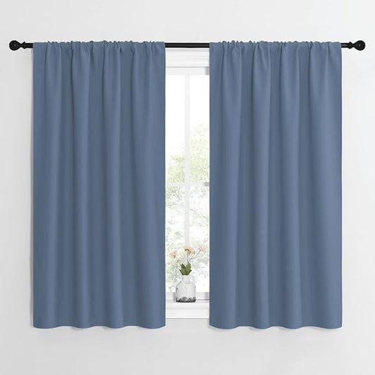 NICETOWN Kitchen Curtains, Short Blackout Curtains & Drapes, Small Window Rod by NICETOWN