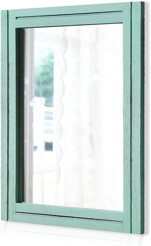 AAZZKANG Wood Framed Wall Mirror Large 65 x 45 cm Rectangle Rustic Vanity by AAZZKANG