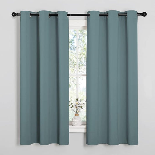 NICETOWN Modern Greyish Blue Blackout Curtains Noise Reducing, Thermal by NICETOWN