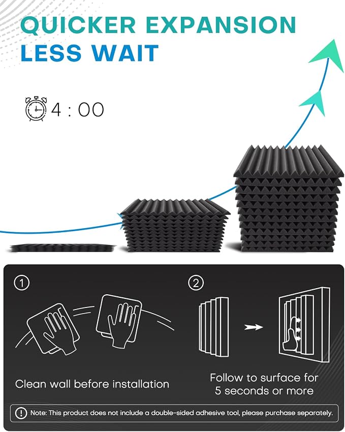 52 Pack Acoustic Foam Panels, High Density Acoustic Panels Sound Absorbing - Image 6