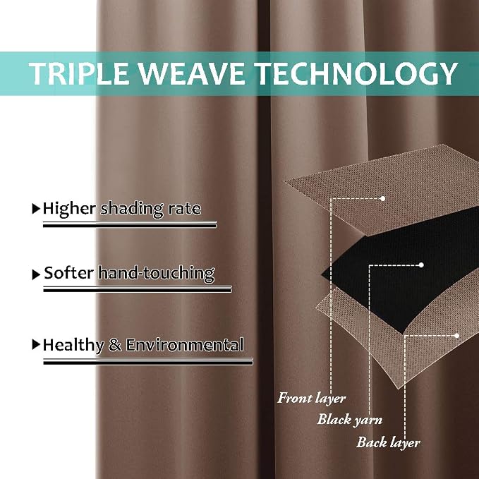 NICETOWN Warm Curtains for Winter, 100% Blackout Curtains Thermal, Noise - Image 5
