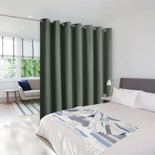NICETOWN Dark Mallard Curtains for Sliding Glass Door, 84 inch Long, Grommet by NICETOWN