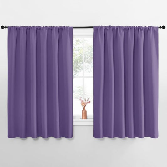 NICETOWN Blackout Curtains for Bedroom, Lilac Purple, 1 Pair, 62 by 63-inch by NICETOWN