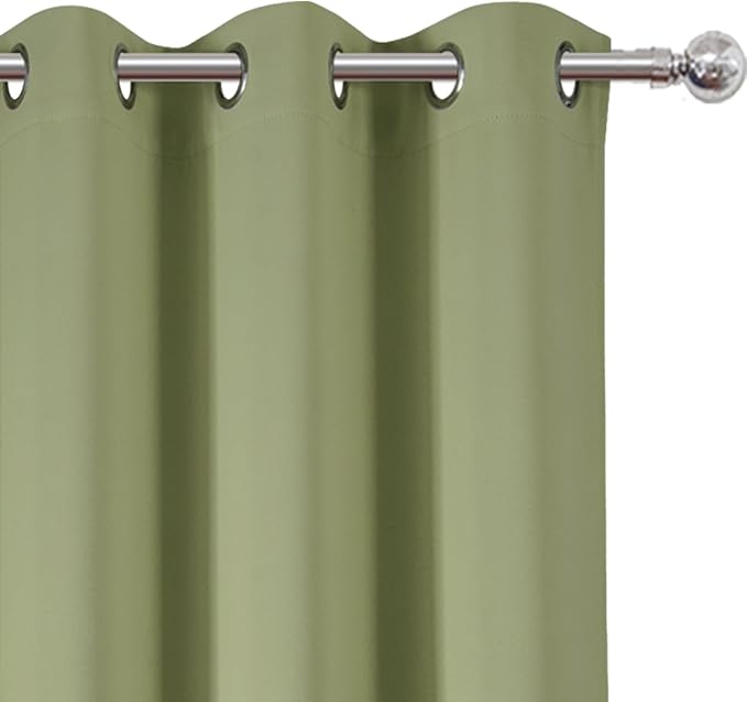 LEMOMO Sage Green Blackout Curtains/38 x 54 Inch/Set of Two Panels Grommet - Image 6