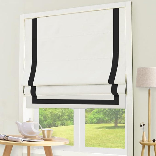 DEJAVU Roman Shades With Ribbon Border by DEJAVU