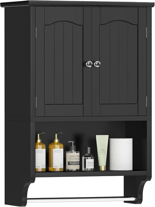 TEENFON Medicine Cabinet with Adjustable Shelves and Towel Rack, Bathroom Wall by TEENFON