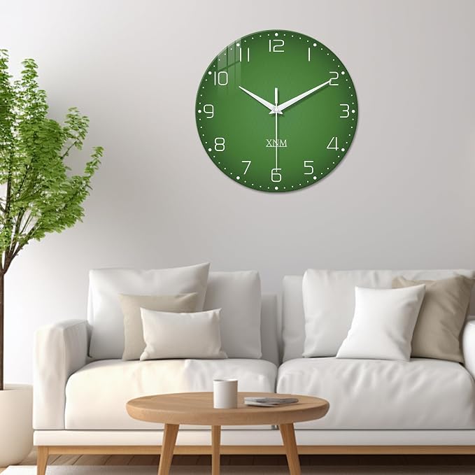 XNM Green Wall Clock for Living Room 16 Inches or Larger Modern Glass Wall - Image 6