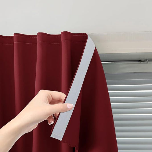 Portable Light Blocking Curtains Self-Stick Design, Removable Adhesive Window by Sovtfides
