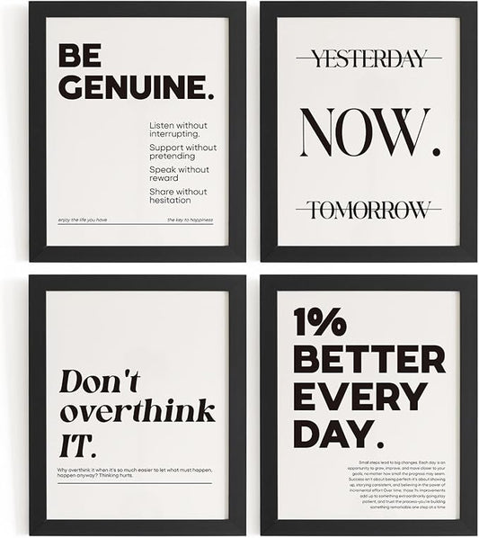 DSHFG Motivational Pictures Office Wall Decor Prints Set of 4, Inspirational by Unknown