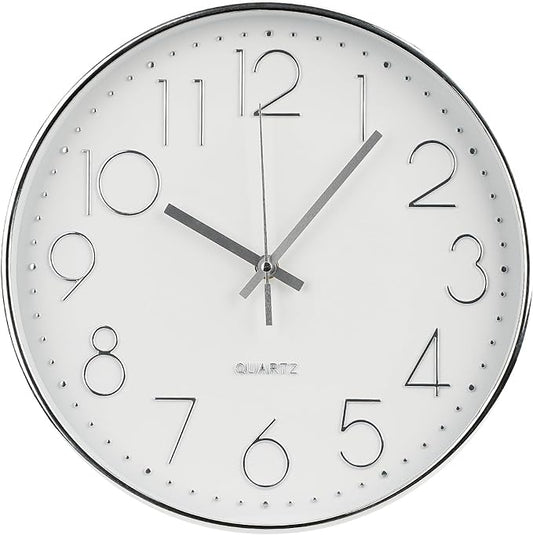 Wall Clock Non-Ticking Silent Modern Simple Style Round Decor Clock by BAKBRAND