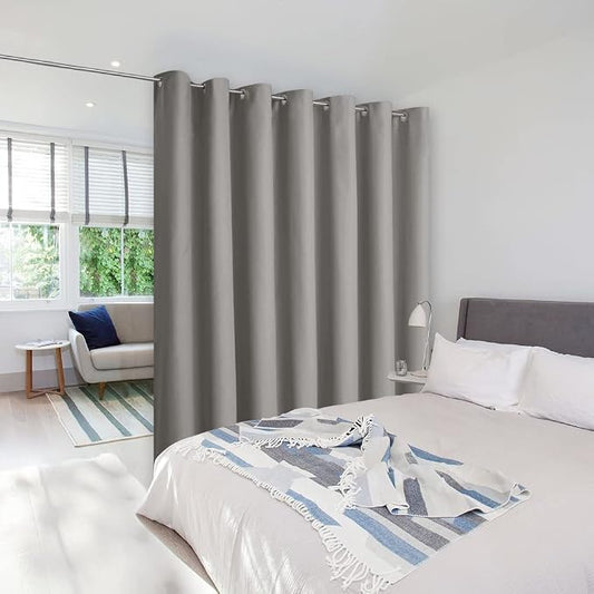 NICETOWN Silver Grey Curtains for Sliding Glass Door, 84 inch Long, Grommet by NICETOWN