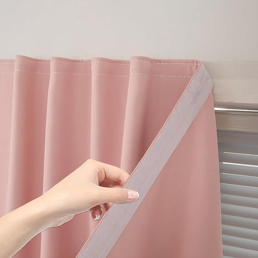 Self Adhesive Curtains, Stick Curtain Blackout Shades Window Cover Curtains by Sovtfides