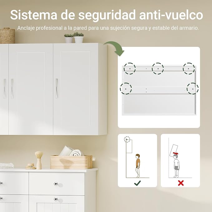 Haotian Wall Cabinet for Laundry Room, Wall Storage Medicine Cabinet for - Image 4