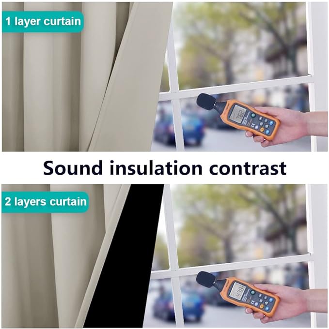 NICETOWN 100% Blackout Curtains 57 inches Long, Double-Deck Completely Blackout - Image 4