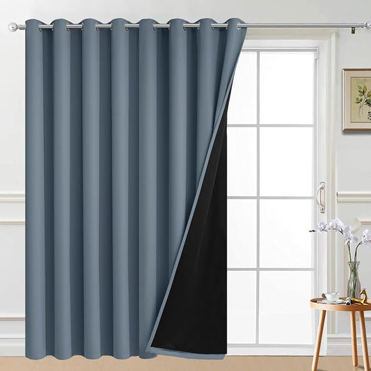 Yakamok Total Blackout Extra Wide Patio Sliding Door Curtains, Grommet Thermal by Yakamok