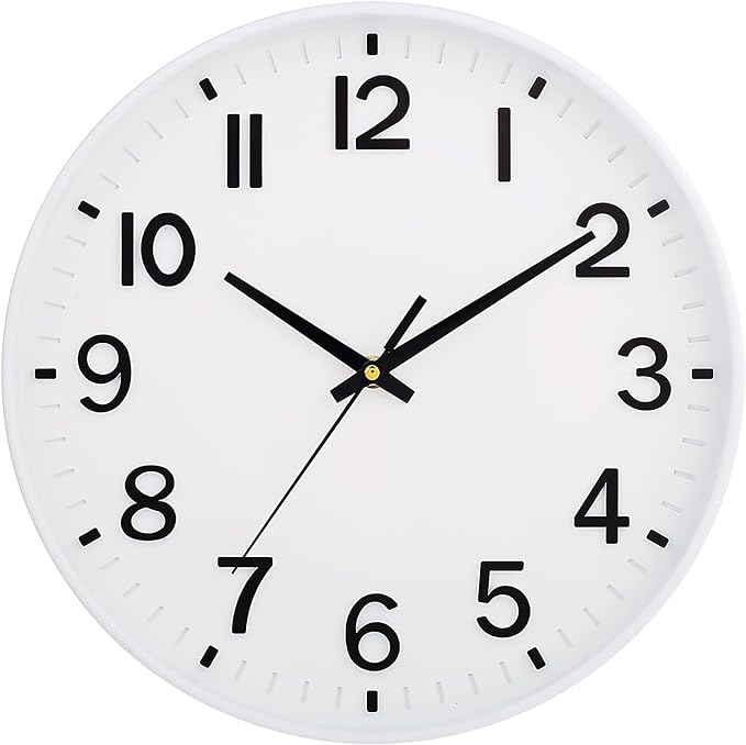 HZDHCLH White Wall Clocks Battery Operated 12 inch Silent Non Ticking Modern by HZDHCLH