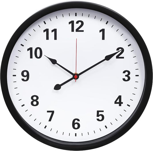 LEIKE Metal Wall Clock 14IN Black, Retro Silent Quartz Battery Operated by LEIKEWALLCLOCK