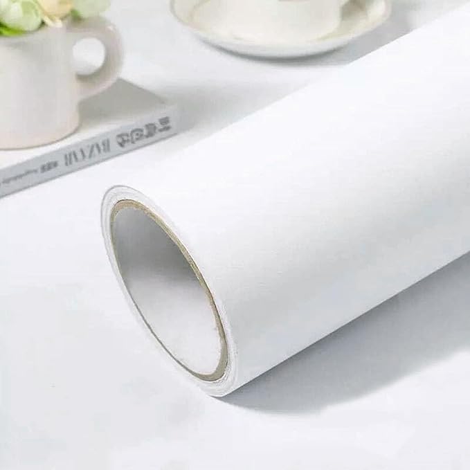 practicalWs White Contact Paper 15.7'' x 236.2'' White Peel and Stick Wallpaper by practicalWs