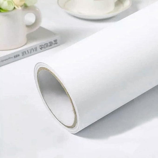 practicalWs White Contact Paper 35.4''x118'' White Peel and Stick Wallpaper by practicalWs