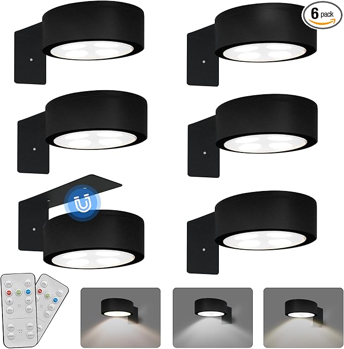 6-Pack Battery Operated Picture Light Magnetic Painting Light by Xuolder