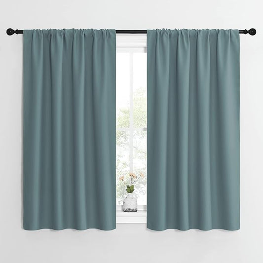 NICETOWN Greyish Blue Blackout Curtains Panels by NICETOWN