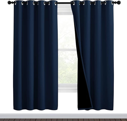 NICETOWN Complete 100% Blackout Curtain Set, Thermal Insulated & Energy by NICETOWN