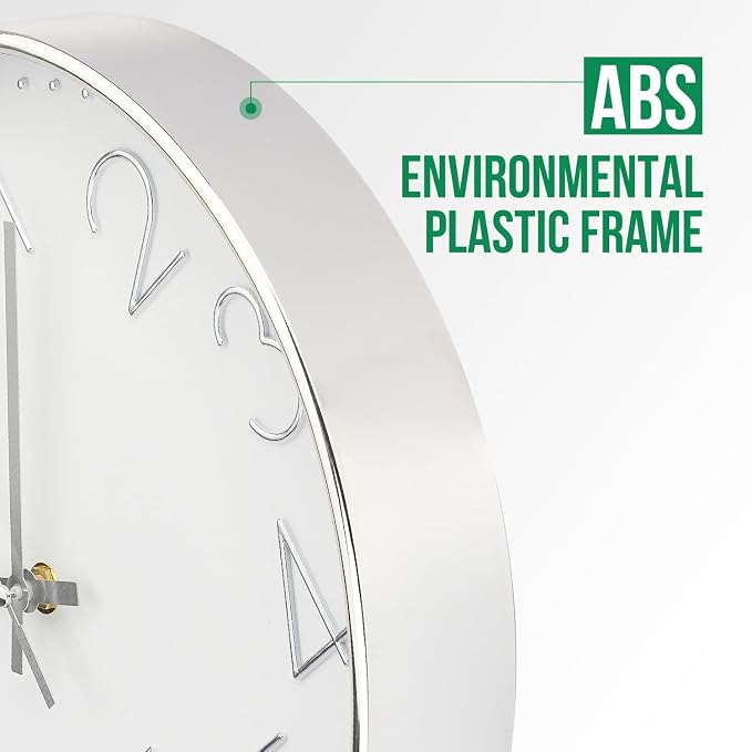 Wall Clock 10 Inch Non-Ticking Silent Modern Simple Style Round Decor Clock - Image 4