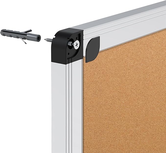VIZ-PRO Large Cork Bulletin Board, 60 X 36 Inches, Wall-Mounted Corkboard - Image 3