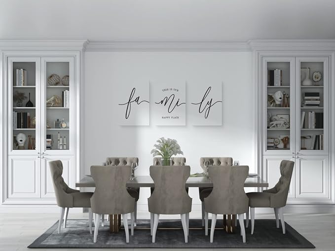 GUBIYU Family Wall Decor Home, Love Art Set of 3 Dining Room Modern Bedroom - Image 4