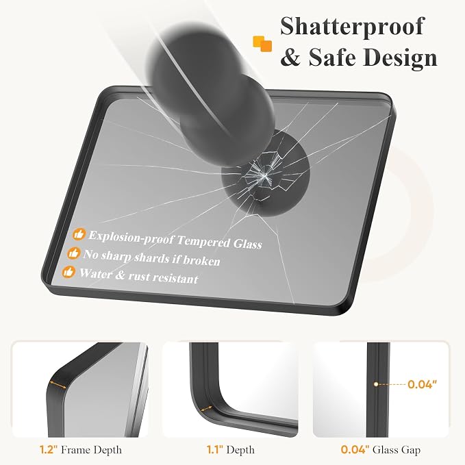 NEWBULIG 20X28 Inch Bathroom Mirror - Image 4