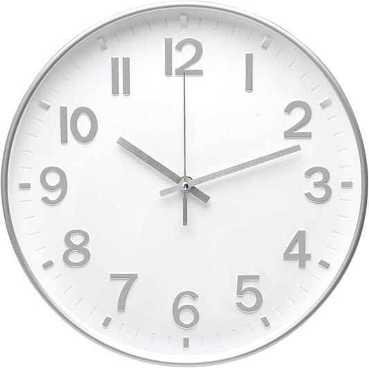 Wall Clock Modern Simple Quartz Decorative Clock Non-Ticking Silent Battery by BAKBRAND