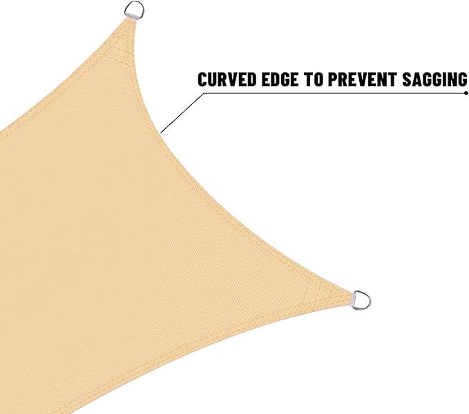 LOVE STORY Right Triangle 12'x24'x26.8' Waterproof Sun Shade Sail Canopy UV Block for Outdoor Patio Backyard Carport,Sand(We Make Custom Size)