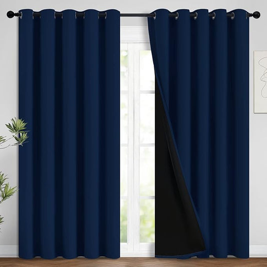 Yakamok 100% Blackout Lined Panels, Room Darkening Thermal Insulated Blackout by Yakamok