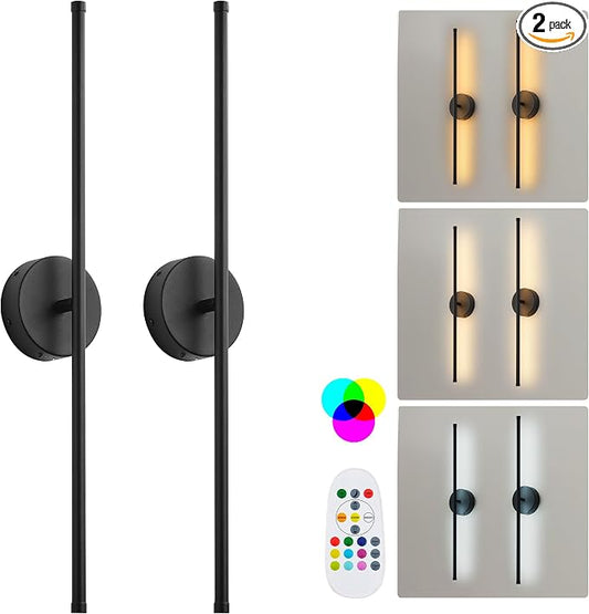KARTOOSH Battery Operated Wall Sconces Set of Two, by KARTOOSH