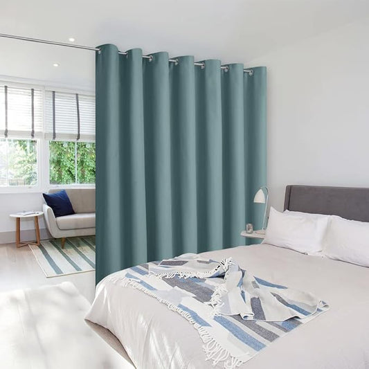NICETOWN Greyish Blue Curtains for Sliding Glass Door, 84 inch Long, Grommet by NICETOWN