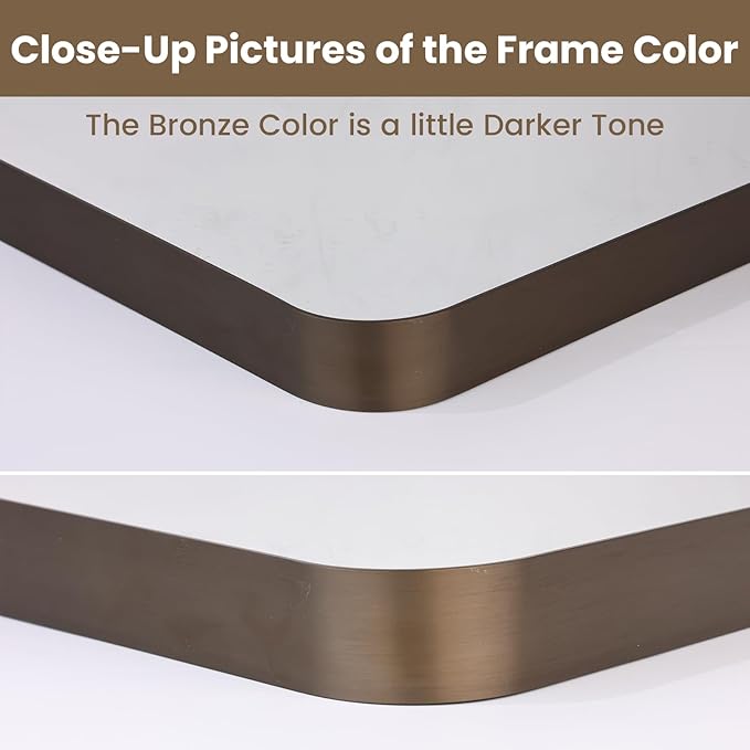 LOAAO 60”X28” Bronze Bathroom Mirrors - Image 3