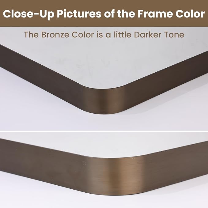 LOAAO 48”X32” Bronze Bathroom Mirrors - Image 3