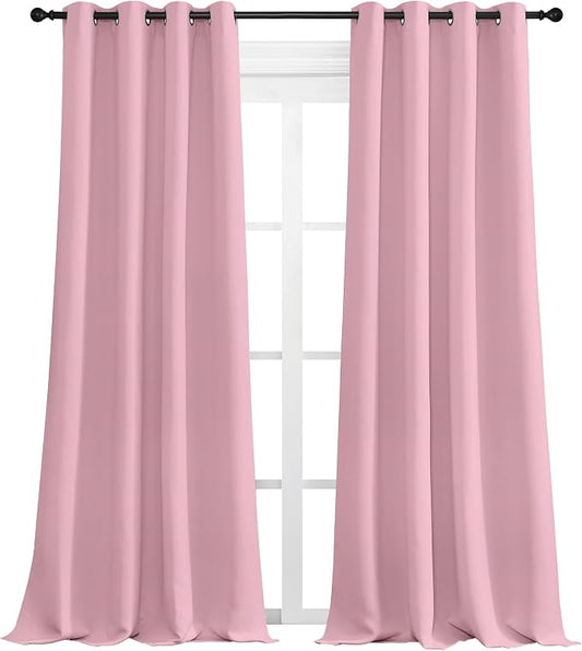 NICETOWN Crystal Pink Blackout Curtains 108" Long, 2 Pieces by NICETOWN