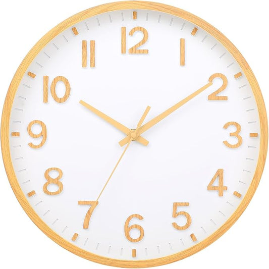 Wall Clocks Battery Operated 12 inch Modern Wall Clock, Silent Non Ticking Wall by Unknown
