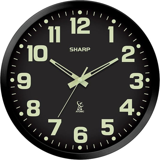 Sharp Glow in the Dark Atomic Analog Wall Clock by SHARP