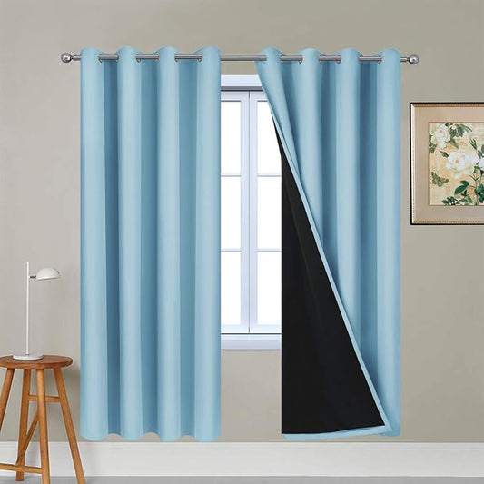 Yakamok 100% Blackout Lined Panels, Thermal Insulated Blackout Curtains by Yakamok