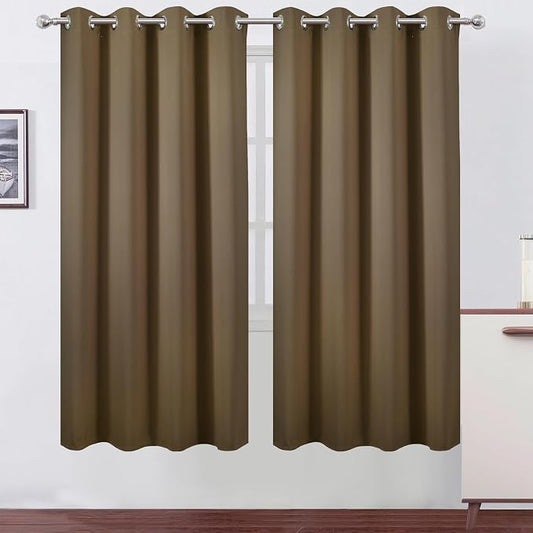 LEMOMO Brown Thermal Blackout Curtains/52 x 72 Inch/Set of 2 Panels Room by Lemomo
