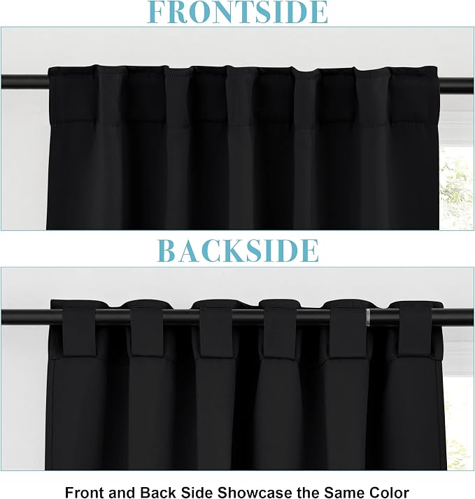 RYB HOME Blackout Curtains 80 inches Long Thermal Insulating Large Window - Image 3