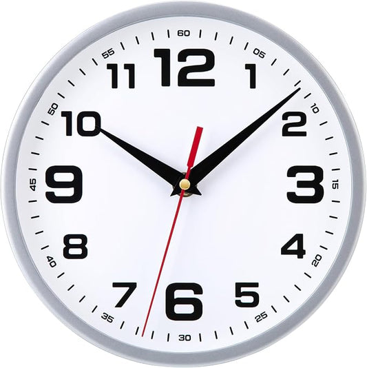Wall Clock Silent Non-Ticking 8 Inch Modern Clocks Battery Operated Small by Warminn