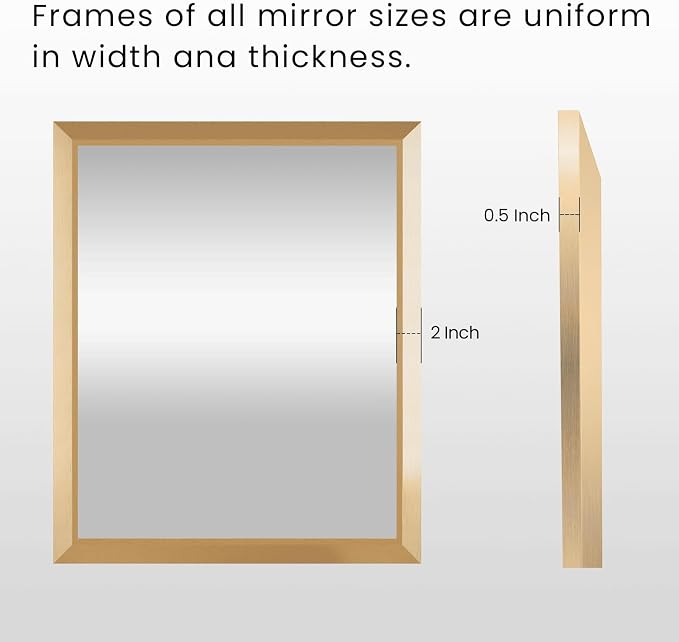 Amorho 28x36 Inch Bathroom Mirror, Wall-Mounted Mirrors Perfect - Image 5