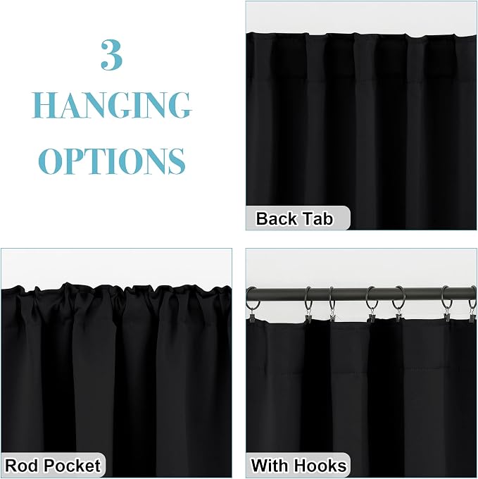 RYB HOME Blackout Curtains for Living Room, Privacy Thermal Insulating Window - Image 2