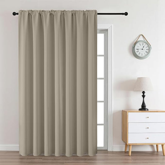 CUCRAF Light Beige Blackout Curtains Customize, Rod Pocket Room Darkening by CUCRAF