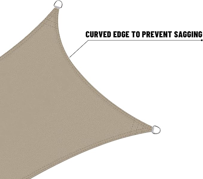 LOVE STORY Rectangle 10'x16' Waterproof Sun Shade Sail Canopy UV Block for Outdoor Patio Backyard Carport,Taupe(We Make Custom Size)