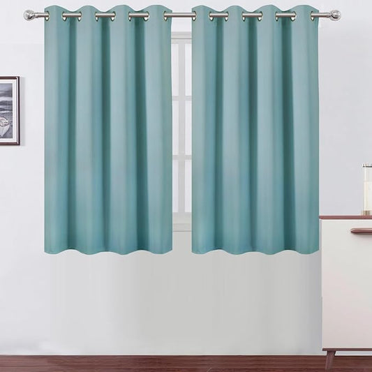 LEMOMO Stone Blue Thermal Blackout Curtains/52 x 45 Inch/Set of 2 Panels Room by Lemomo