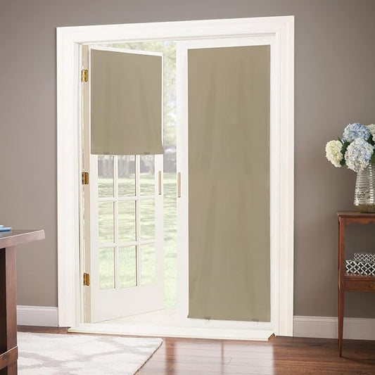 LazBlinds 100% Blackout Door Curtain, No Tools No Drill Cordless Blinds by LazBlinds